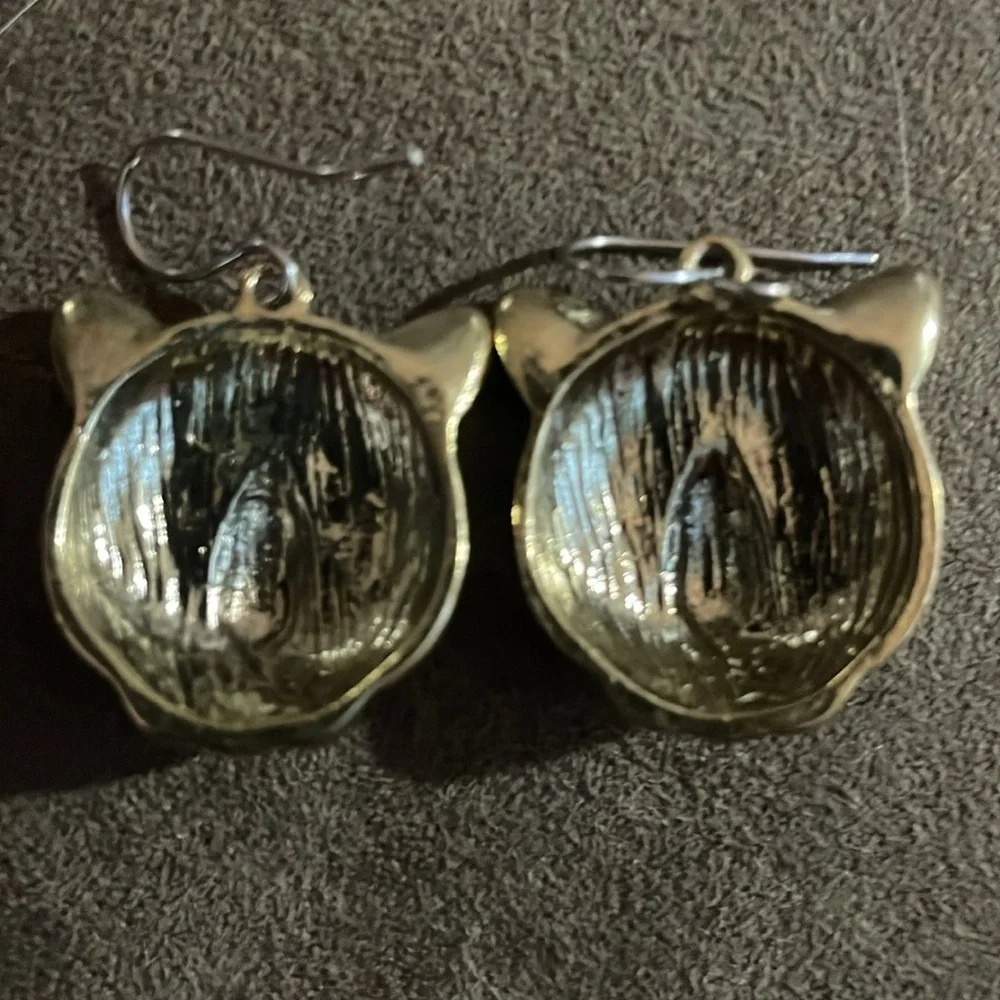Vintage cat Face Earrings Set